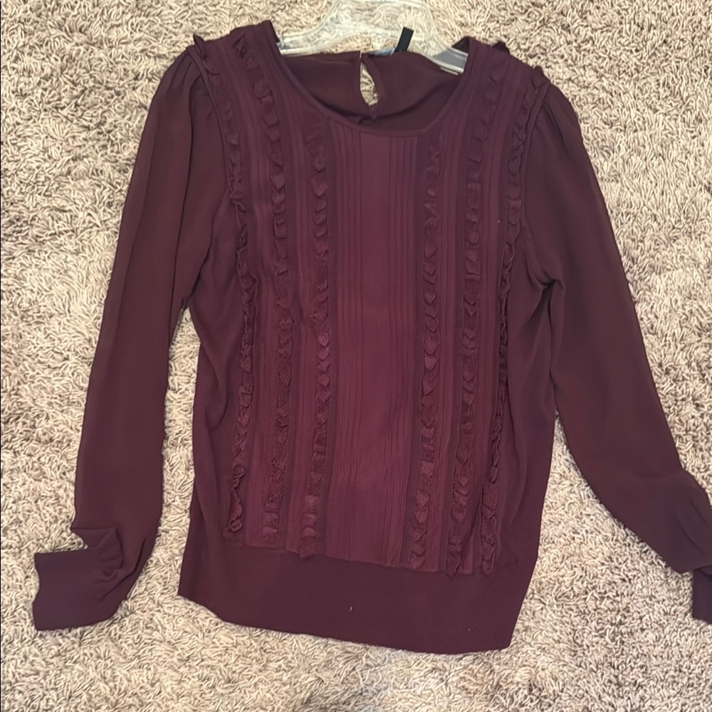 White House Black Market Burgundy Sweater